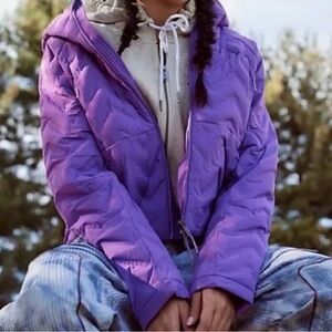 Free People Movement Getting Lost Packable Puffer - Purple - NWT